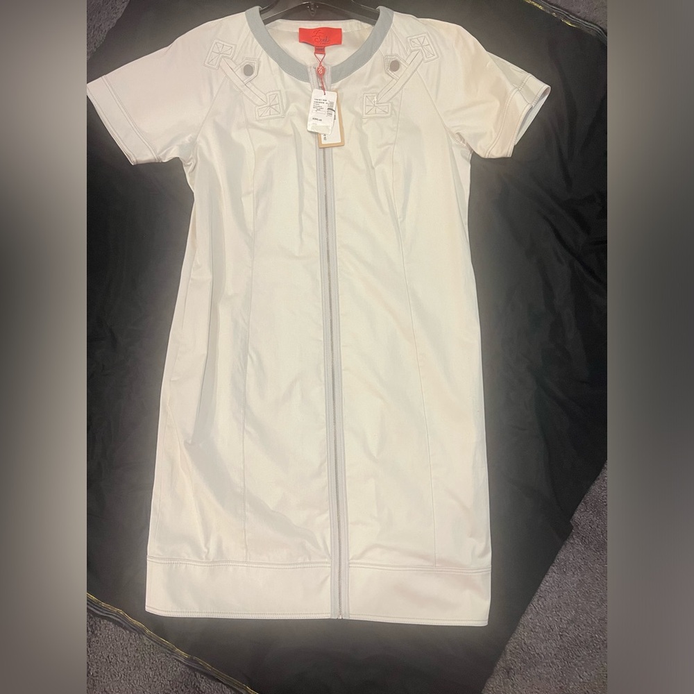 A brand new Z Spoke Dove Gray Front Zip Dress Size 12